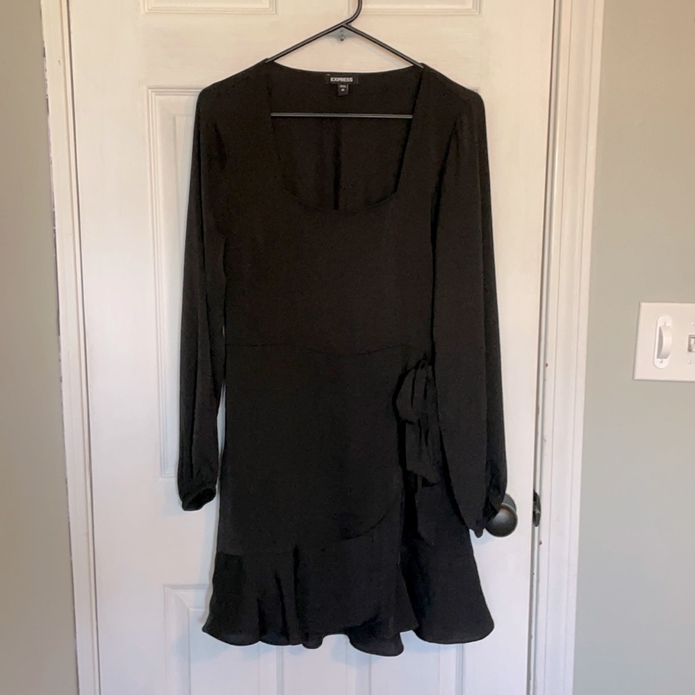 Express Black Square Neck Mini Dress